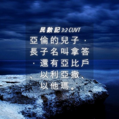 Picture 04 - 民 數 記 3:2 CUVT - 亞 倫 的 兒 子 ， 長 子 名 叫 拿 答 - Bible Verse Picture