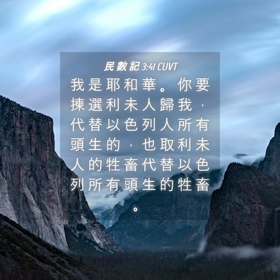 Picture 04 - 民 數 記 3:41 CUVT - 我 是 耶 和 華 。 你 要 揀 選 利 未 - Bible Verse Picture