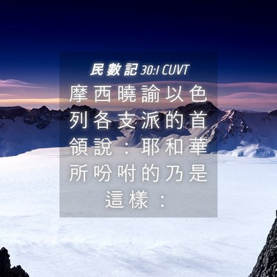 Picture 04 - 民 數 記 30:1 CUVT - 摩 西 曉 諭 以 色 列 各 支 派 的 首 - Bible Verse Picture