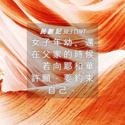 Picture 04 - 民 數 記 30:3 CUVT - 女 子 年 幼 、 還 在 父 家 的 時 候 - Bible Verse Picture