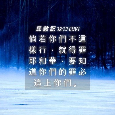 Picture 04 - 民 數 記 32:23 CUVT - 倘 若 你 們 不 這 樣 行 ， 就 得 罪 - Bible Verse Picture
