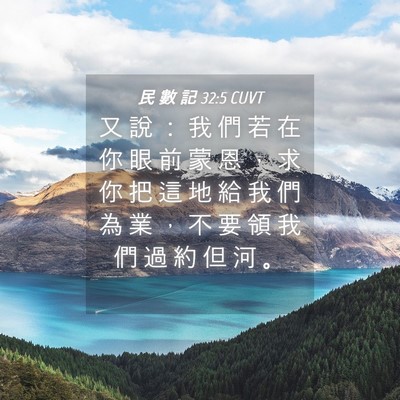 Picture 04 - 民 數 記 32:5 CUVT - 又 說 ： 我 們 若 在 你 眼 前 蒙 恩 - Bible Verse Picture