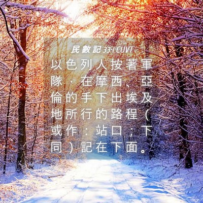 Picture 04 - 民 數 記 33:1 CUVT - 以 色 列 人 按 著 軍 隊 ， 在 摩 西 - Bible Verse Picture