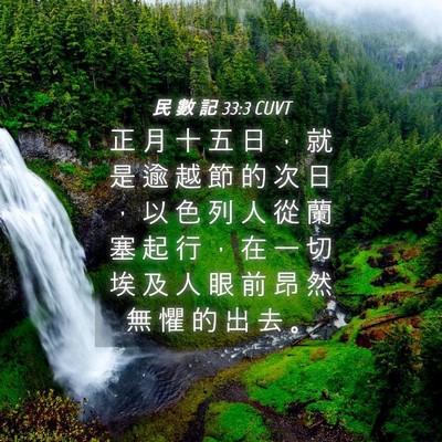 Picture 04 - 民 數 記 33:3 CUVT - 正 月 十 五 日 ， 就 是 逾 越 節 的 - Bible Verse Picture