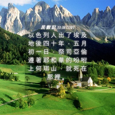 Picture 04 - 民 數 記 33:38 CUVT - 以 色 列 人 出 了 埃 及 地 後 四 十 - Bible Verse Picture