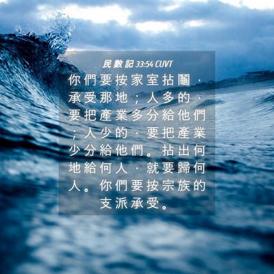 Picture 04 - 民 數 記 33:54 CUVT - 你 們 要 按 家 室 拈 鬮 ， 承 受 那 - Bible Verse Picture