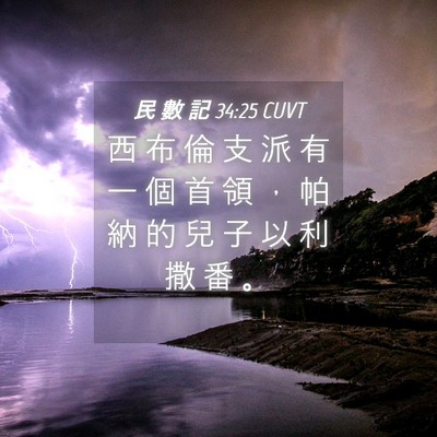 Picture 04 - 民 數 記 34:25 CUVT - 西 布 倫 支 派 有 一 個 首 領 ， 帕 - Bible Verse Picture