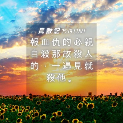 Picture 04 - 民 數 記 35:19 CUVT - 報 血 仇 的 必 親 自 殺 那 故 殺 人 - Bible Verse Picture