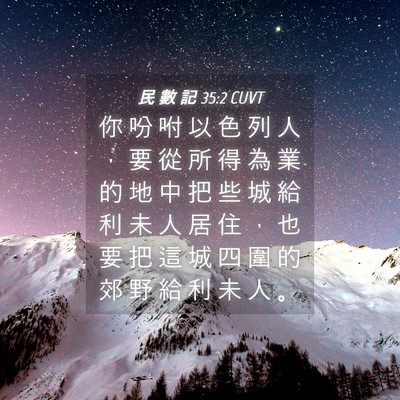 Picture 04 - 民 數 記 35:2 CUVT - 你 吩 咐 以 色 列 人 ， 要 從 所 得 - Bible Verse Picture