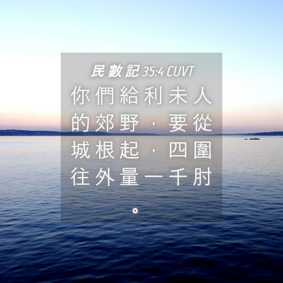 Picture 04 - 民 數 記 35:4 CUVT - 你 們 給 利 未 人 的 郊 野 ， 要 從 - Bible Verse Picture