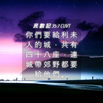 Picture 04 - 民 數 記 35:7 CUVT - 你 們 要 給 利 未 人 的 城 ， 共 有 - Bible Verse Picture