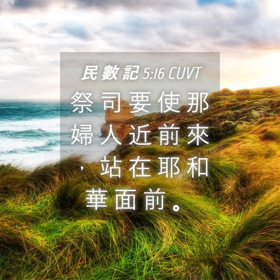 Picture 04 - 民 數 記 5:16 CUVT - 祭 司 要 使 那 婦 人 近 前 來 ， 站 - Bible Verse Picture