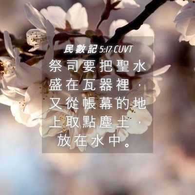 Picture 04 - 民 數 記 5:17 CUVT - 祭 司 要 把 聖 水 盛 在 瓦 器 裡 ， - Bible Verse Picture