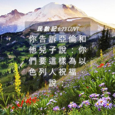 Picture 04 - 民 數 記 6:23 CUVT - 你 告 訴 亞 倫 和 他 兒 子 說 ： 你 - Bible Verse Picture