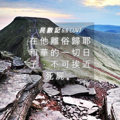 Picture 04 - 民 數 記 6:6 CUVT - 在 他 離 俗 歸 耶 和 華 的 一 切 日 - Bible Verse Picture