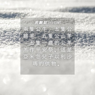 Picture 04 - 民 數 記 7:53 CUVT - 兩 隻 公 牛 ， 五 隻 公 綿 羊 ， 五 - Bible Verse Picture
