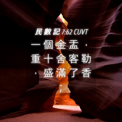 Picture 04 - 民 數 記 7:62 CUVT - 一 個 金 盂 ， 重 十 舍 客 勒 ， 盛 - Bible Verse Picture