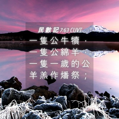Picture 04 - 民 數 記 7:63 CUVT - 一 隻 公 牛 犢 ， 一 隻 公 綿 羊 ， - Bible Verse Picture