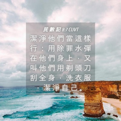 Picture 04 - 民 數 記 8:7 CUVT - 潔 淨 他 們 當 這 樣 行 ： 用 除 罪 - Bible Verse Picture