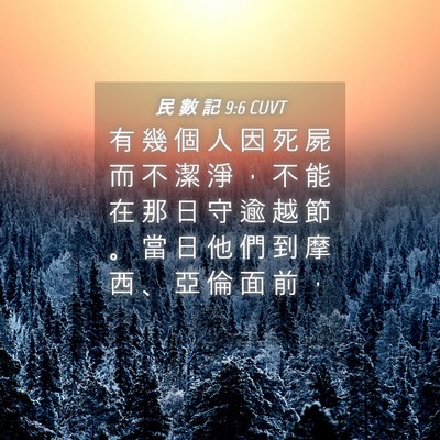 Picture 04 - 民 數 記 9:6 CUVT - 有 幾 個 人 因 死 屍 而 不 潔 淨 ， - Bible Verse Picture