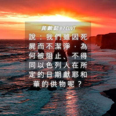 Picture 04 - 民 數 記 9:7 CUVT - 說 ： 我 們 雖 因 死 屍 而 不 潔 淨 - Bible Verse Picture