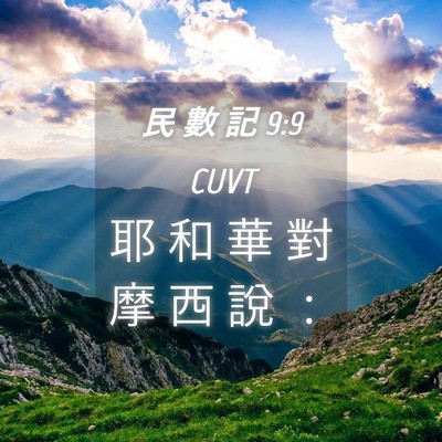 Picture 04 - 民 數 記 9:9 CUVT - 耶 和 華 對 摩 西 說 - Bible Verse Picture