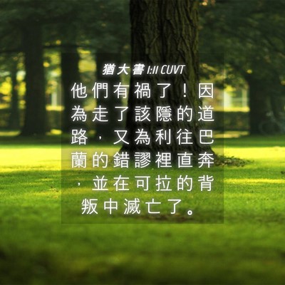 Picture 04 - 猶 大 書 1:11 CUVT - 他 們 有 禍 了 ！ 因 為 走 了 該 隱 - Bible Verse Picture