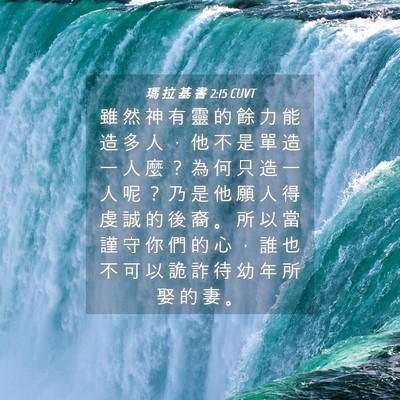 Picture 04 - 瑪 拉 基 書 2:15 CUVT - 雖 然 神 有 靈 的 餘 力 能 造 多 人 - Bible Verse Picture