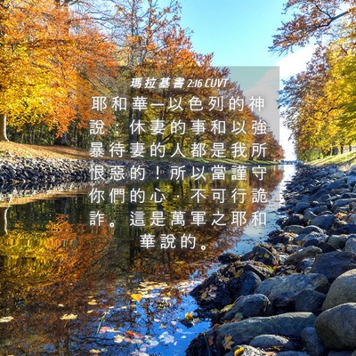 Picture 04 - 瑪 拉 基 書 2:16 CUVT - 耶 和 華 ─ 以 色 列 的 神 說 ： 休 - Bible Verse Picture