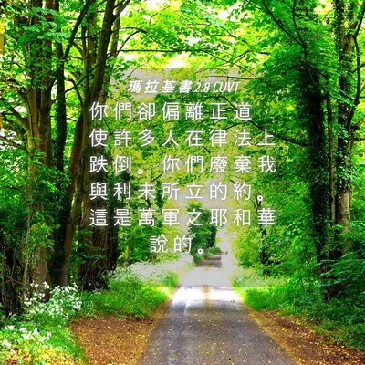 Picture 04 - 瑪 拉 基 書 2:8 CUVT - 你 們 卻 偏 離 正 道 ， 使 許 多 人 - Bible Verse Picture