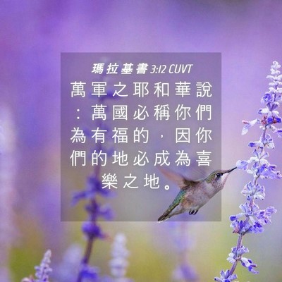 Picture 04 - 瑪 拉 基 書 3:12 CUVT - 萬 軍 之 耶 和 華 說 ： 萬 國 必 稱 - Bible Verse Picture