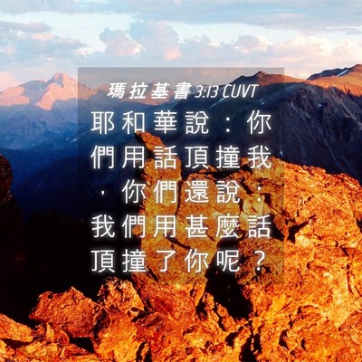 Picture 04 - 瑪 拉 基 書 3:13 CUVT - 耶 和 華 說 ： 你 們 用 話 頂 撞 我 - Bible Verse Picture