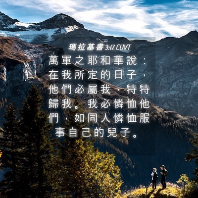 Picture 04 - 瑪 拉 基 書 3:17 CUVT - 萬 軍 之 耶 和 華 說 ： 在 我 所 定 - Bible Verse Picture