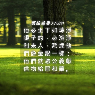 Picture 04 - 瑪 拉 基 書 3:3 CUVT - 他 必 坐 下 如 煉 淨 銀 子 的 ， 必 - Bible Verse Picture