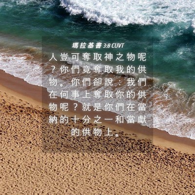 Picture 04 - 瑪 拉 基 書 3:8 CUVT - 人 豈 可 奪 取 神 之 物 呢 ？ 你 們 - Bible Verse Picture
