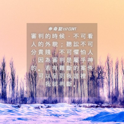 Picture 04 - 申 命 記 1:17 CUVT - 審 判 的 時 候 ， 不 可 看 人 的 外 - Bible Verse Picture