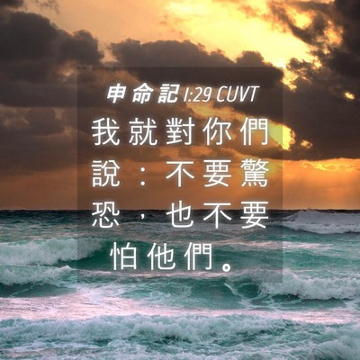 Picture 04 - 申 命 記 1:29 CUVT - 我 就 對 你 們 說 ： 不 要 驚 恐 ， - Bible Verse Picture
