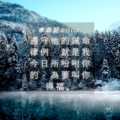 Picture 04 - 申 命 記 10:13 CUVT - 遵 守 他 的 誡 命 律 例 ， 就 是 我 - Bible Verse Picture