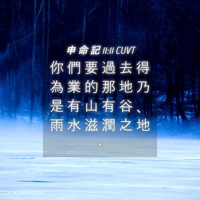Picture 04 - 申 命 記 11:11 CUVT - 你 們 要 過 去 得 為 業 的 那 地 乃 - Bible Verse Picture