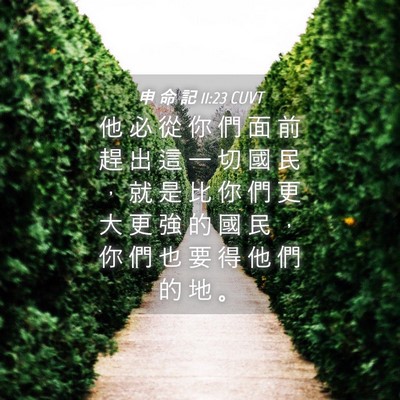 Picture 04 - 申 命 記 11:23 CUVT - 他 必 從 你 們 面 前 趕 出 這 一 切 - Bible Verse Picture
