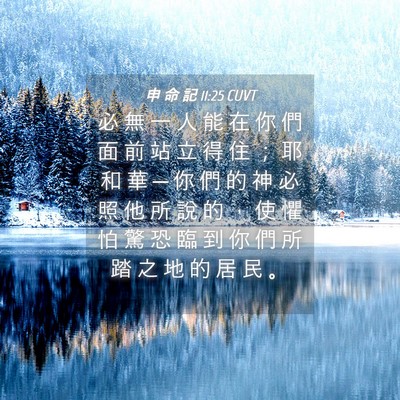 Picture 04 - 申 命 記 11:25 CUVT - 必 無 一 人 能 在 你 們 面 前 站 立 - Bible Verse Picture