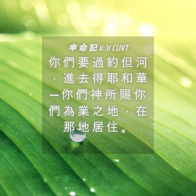Picture 04 - 申 命 記 11:31 CUVT - 你 們 要 過 約 但 河 ， 進 去 得 耶 - Bible Verse Picture