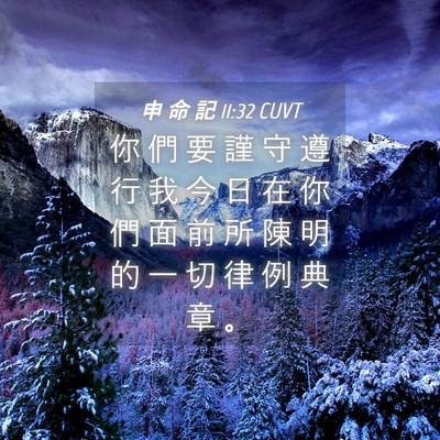 Picture 04 - 申 命 記 11:32 CUVT - 你 們 要 謹 守 遵 行 我 今 日 在 你 - Bible Verse Picture