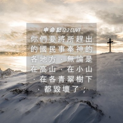Picture 04 - 申 命 記 12:2 CUVT - 你 們 要 將 所 趕 出 的 國 民 事 奉 - Bible Verse Picture