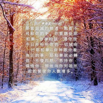 Picture 04 - 申 命 記 13:17 CUVT - 那 當 毀 滅 的 物 連 一 點 都 不 可 - Bible Verse Picture