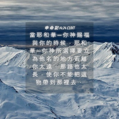 Picture 04 - 申 命 記 14:24 CUVT - 當 耶 和 華 ─ 你 神 賜 福 與 你 的 - Bible Verse Picture