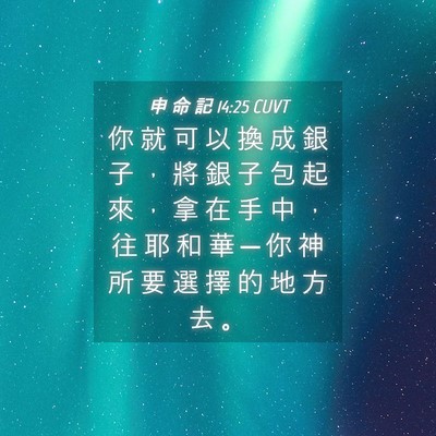 Picture 04 - 申 命 記 14:25 CUVT - 你 就 可 以 換 成 銀 子 ， 將 銀 子 - Bible Verse Picture