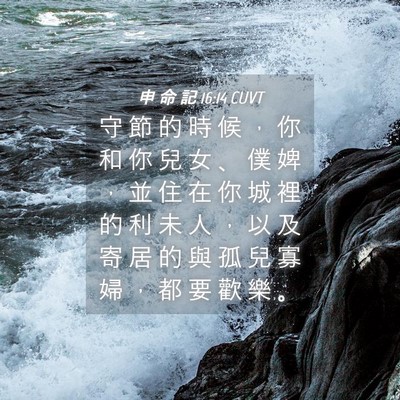 Picture 04 - 申 命 記 16:14 CUVT - 守 節 的 時 候 ， 你 和 你 兒 女 、 - Bible Verse Picture