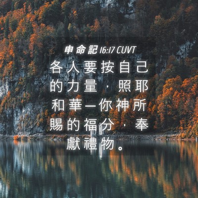 Picture 04 - 申 命 記 16:17 CUVT - 各 人 要 按 自 己 的 力 量 ， 照 耶 - Bible Verse Picture