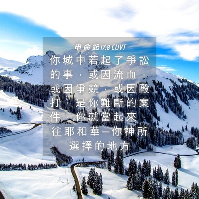 Picture 04 - 申 命 記 17:8 CUVT - 你 城 中 若 起 了 爭 訟 的 事 ， 或 - Bible Verse Picture